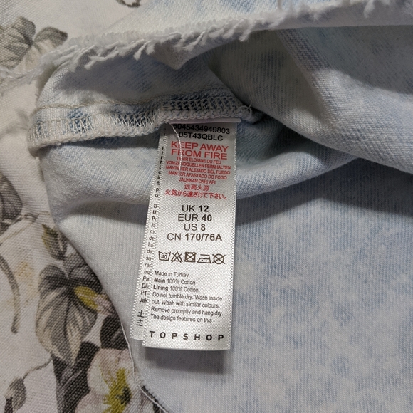 NWOT Topshop acid wash bleached denim mini skirt 8 - Picture 3 of 8